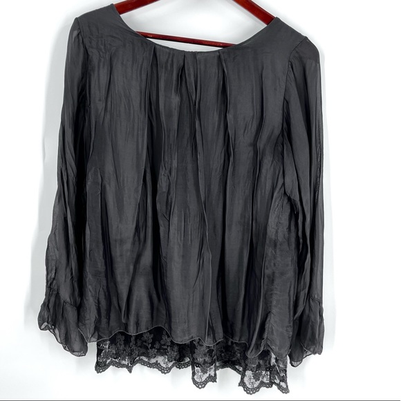 Ciao Bella Italy Long Sleeves Silky Boho Blouse - Picture 1 of 12